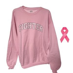 FIGHTER Pink Sweatshirt Large Cancer Survivor